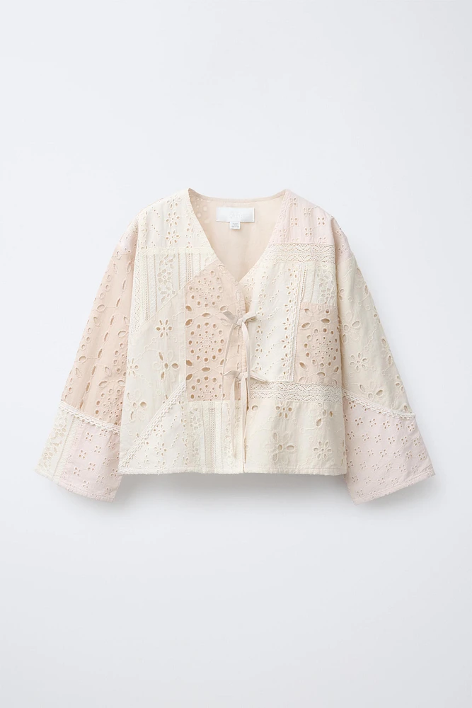 SWISS EMBROIDERED PATCHWORK KIMONO