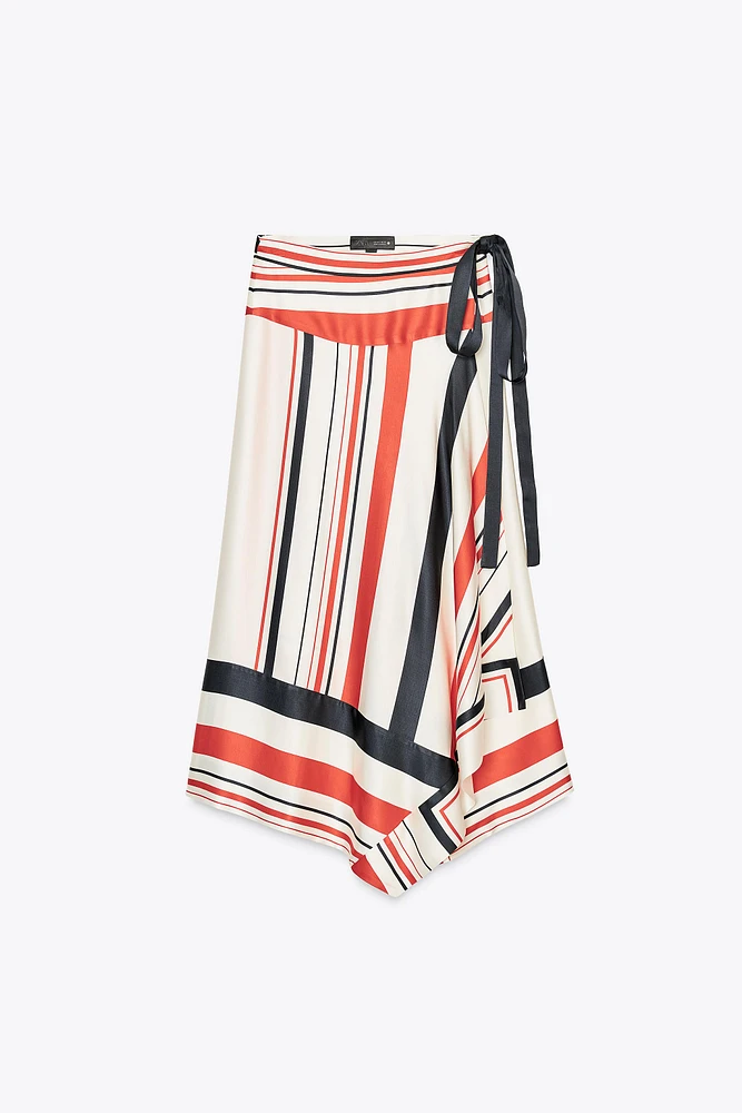 ASYMMETRIC STRIPED SKIRT ZW COLLECTION