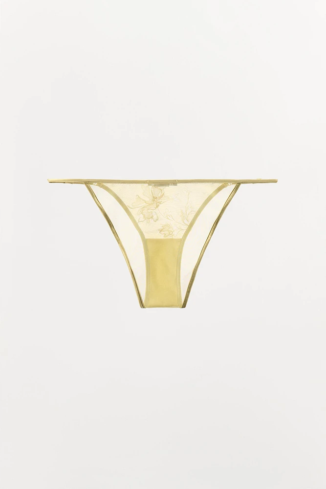 EMBROIDERED MESH PANTIES