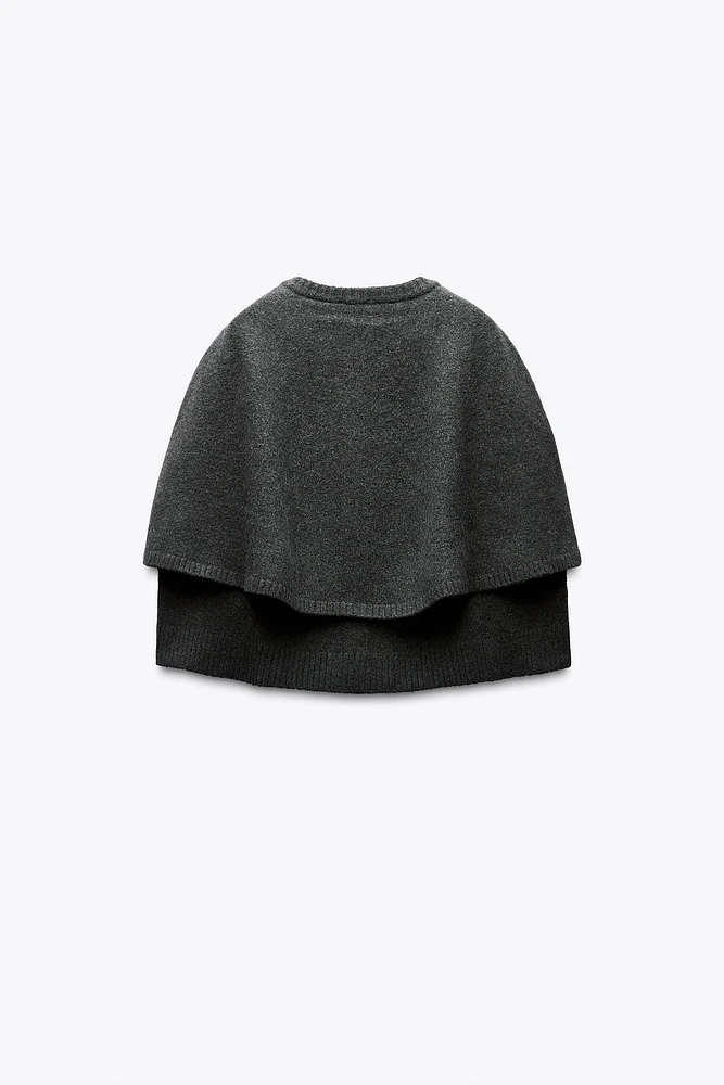 KNIT CAPE CARDIGAN