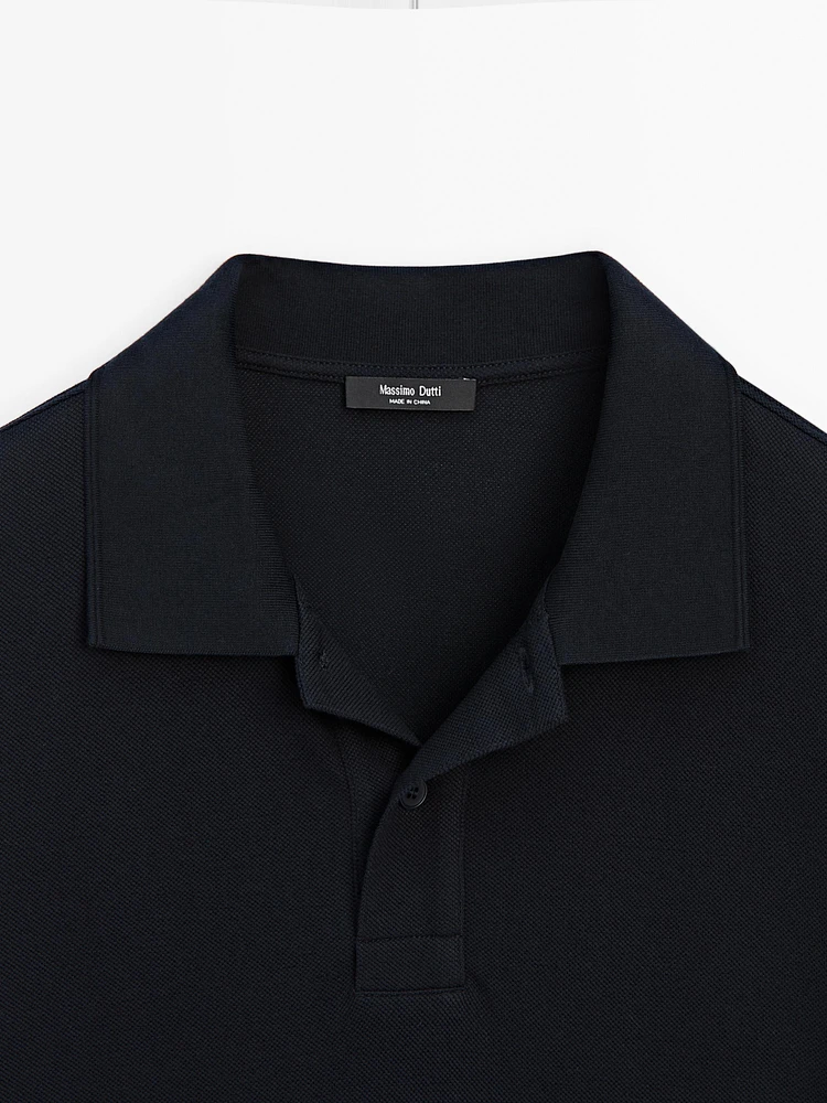 Pull polo en coton mélangé
