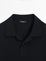 Pull polo en coton mélangé