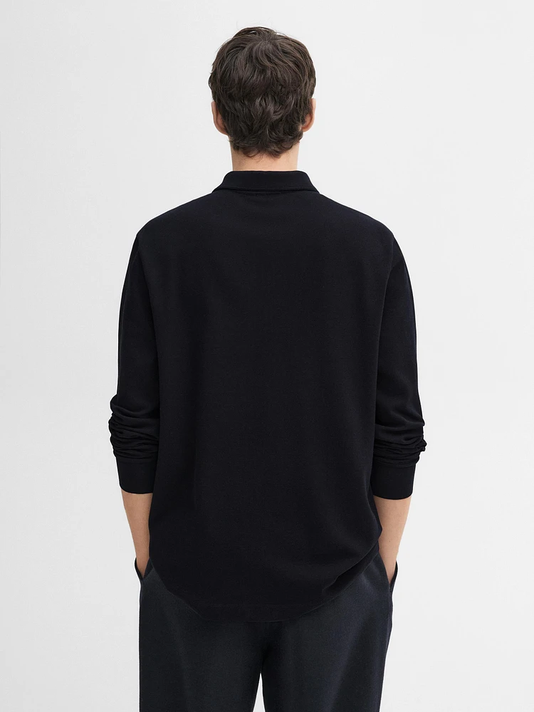 Pull polo en coton mélangé