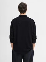 Pull polo en coton mélangé