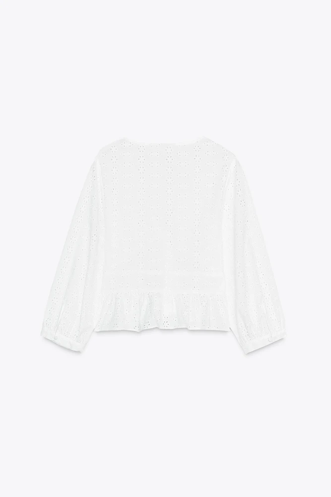 EYELET EMBROIDERY SHIRT