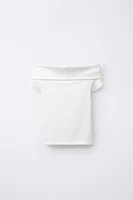 OFF SHOULDER STUDDED T-SHIRT