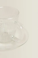 BOROSILICATE GLASS COFFEE CUP AND SAUCER