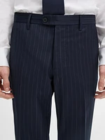 Pantalon de costume à rayures 100 % laine