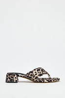 SANDALES À TALONS AVEC IMPRIMÉ ANIMALIER