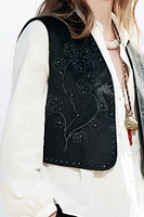 GILET EFFET DAIM BRILLANT
