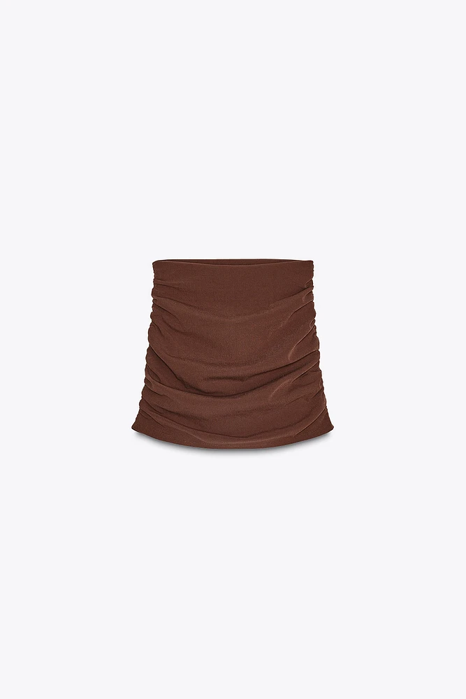 RUCHED MINI SKIRT