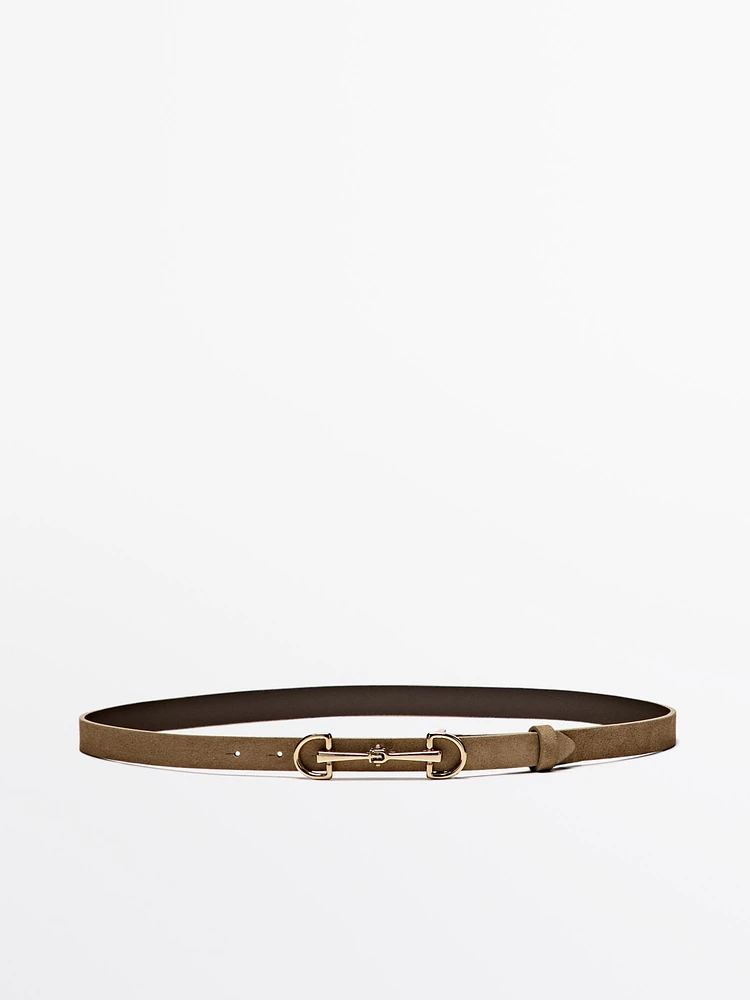 Ceinture équestre en croûte de cuir