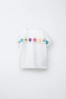 CROCHET FLORAL T-SHIRT
