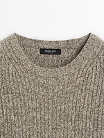 Pull en maille moulinée de laine mélangée