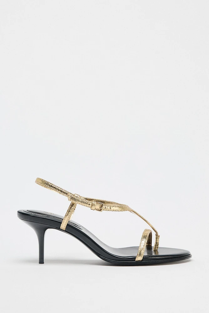 METALLIC STRAPPY SANDALS