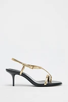 METALLIC STRAPPY SANDALS