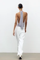 FLOWY HALTER BODYSUIT