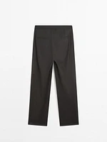 Flowing low-rise straight-leg trousers
