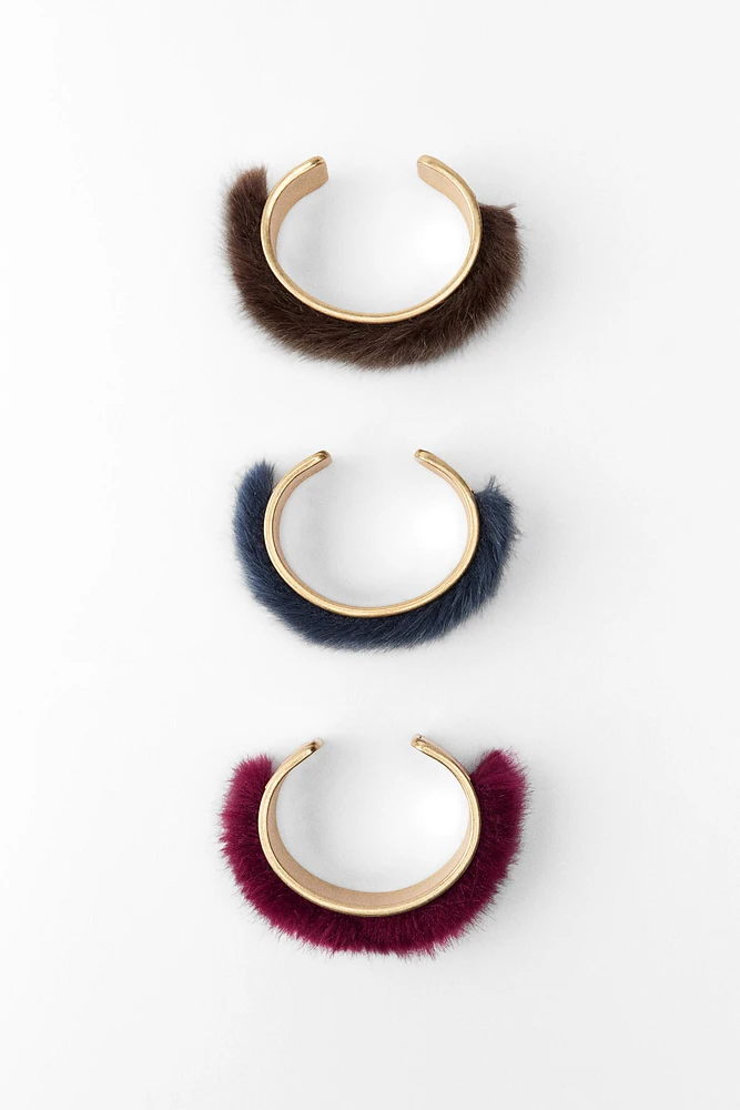LOT DE BRACELETS EFFET FOURRURE ÉDITION LIMITÉE