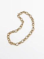 Collier chaîne à maillons dorée