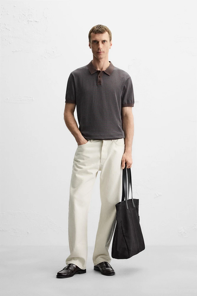 STRIPED JACQUARD KNIT POLO