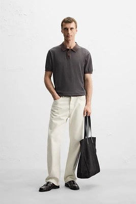 STRIPED JACQUARD KNIT POLO