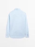 Slim fit stretch cotton blend shirt