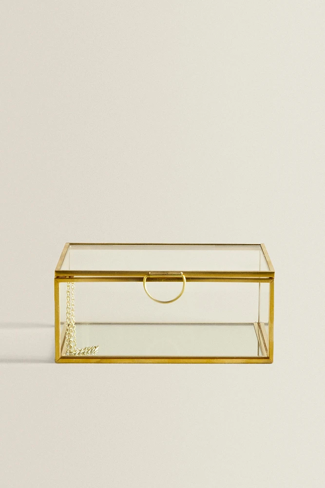 BOÎTE À BIJOUX VERRE NON RECYCLABLE CONTOUR MÉTAL