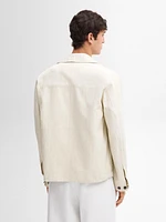 Veste bomber à rayures en coton mélangé