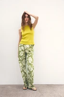 Z1975 STRAIGHT HIGH RISE FULL LENGTH PRINTED JEANS