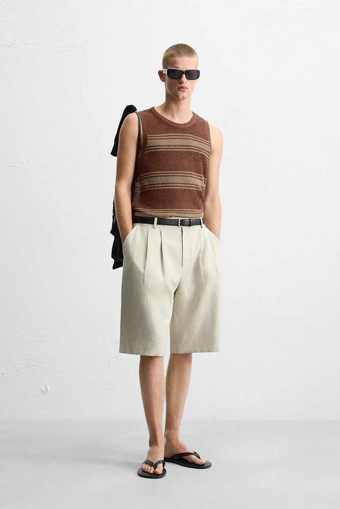 LINEN VISCOSE KNIT TANK TOP