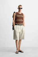 LINEN VISCOSE KNIT TANK TOP