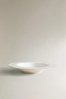ASSIETTE CREUSE PORCELAINE BONE CHINA BORD