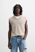 TEXTURED KNIT VEST