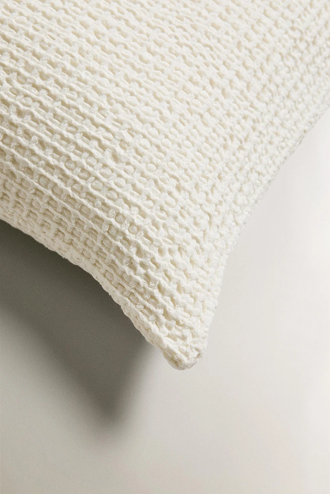 MINI WAFFLE KNIT THROW PILLOW COVER
