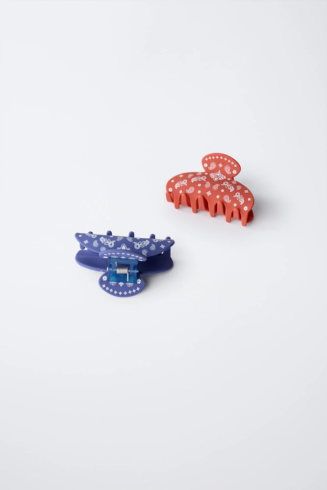 PACK OF TWO PAISLEY PRINT CLIPS