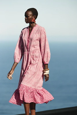 PRINTED MIDI DRESS