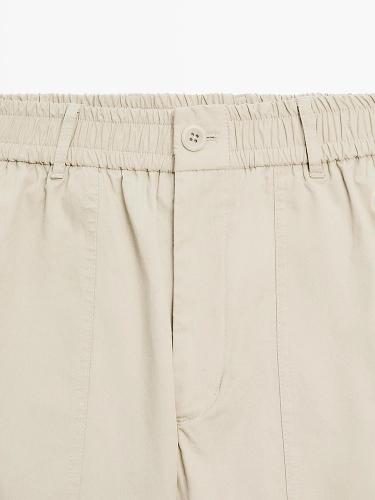 Cotton poplin carpenter Bermuda shorts