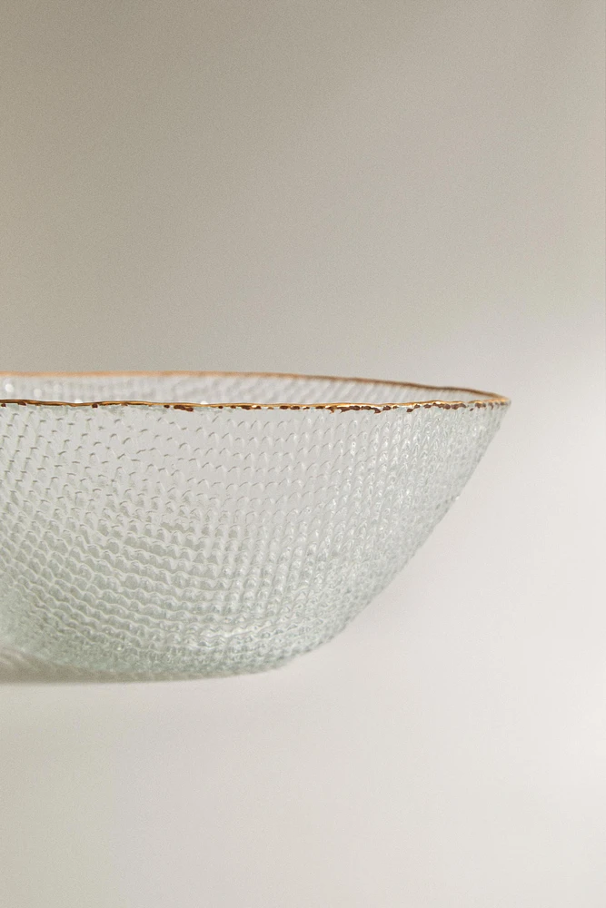 BOL VERRE RECYCLABLE RELIEF LISERÉ DORÉ