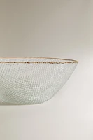 BOL VERRE RECYCLABLE RELIEF LISERÉ DORÉ