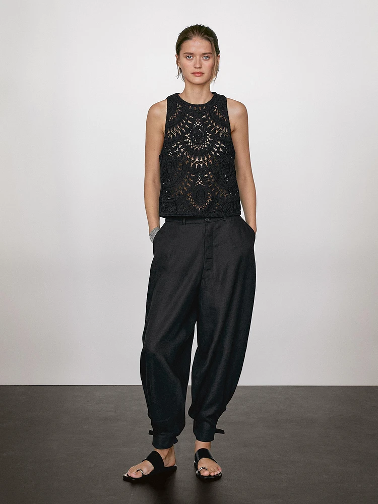 Crochet knit top