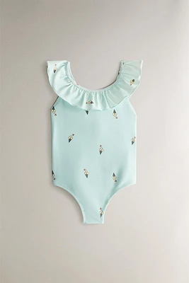 CHILDREN’S ICE CREAM RUFFLED BEACH SWIMSUIT