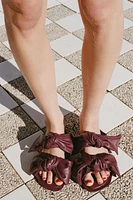 LEATHER BOW SANDALS