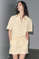 POPLIN SHORTS WITH STITCHING