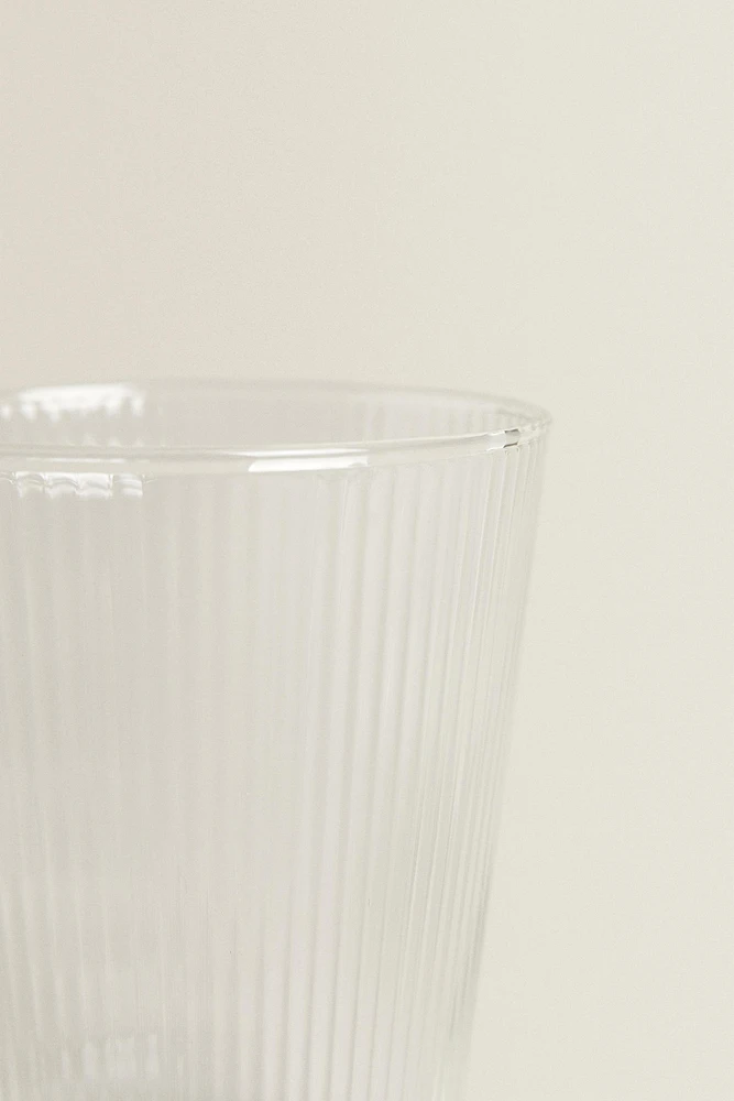 BOROSILICATE GLASS MUG WITH LINES