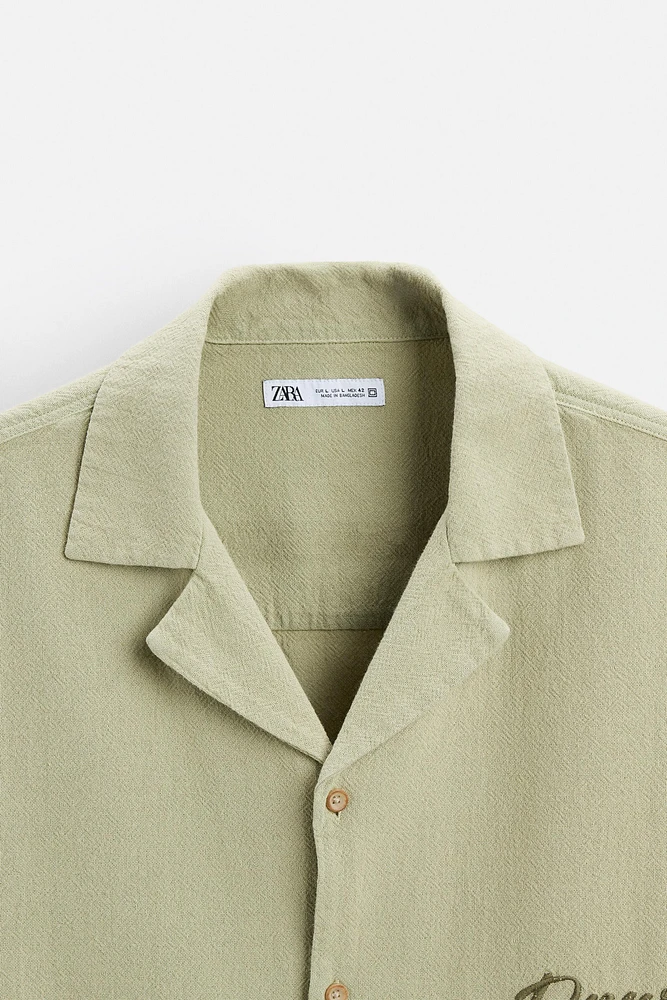 STRUCTURED EMBROIDERED SHIRT