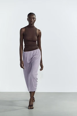 SEMI-SHEER HALTER TOP