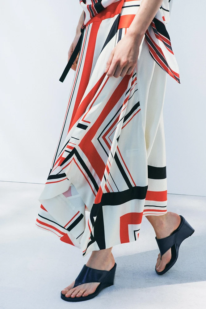 ASYMMETRIC STRIPED SKIRT ZW COLLECTION