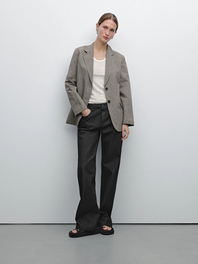 Blazer coton à carreaux