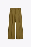 LINEN BLEND PLEATED PANTS ZW COLLECTION